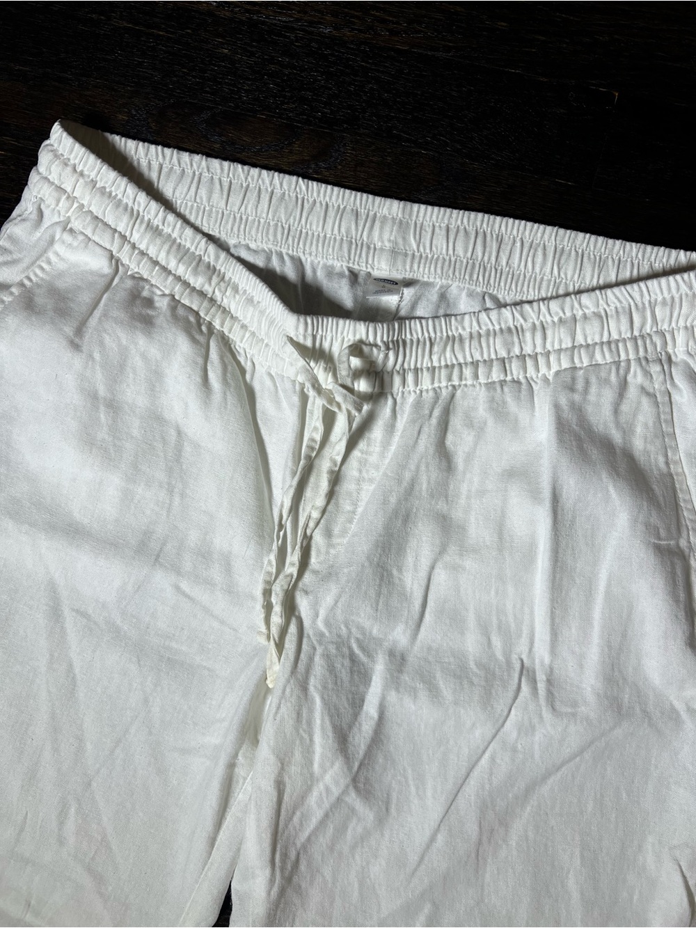 Old Navy Bright White High-Waisted Linen Blend Super Wide Leg Pants Large - Picture 4 of 9